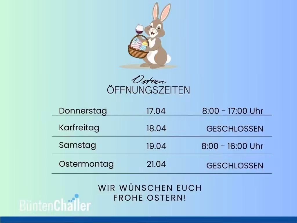 Öffnungszeiten über die Ostertage
