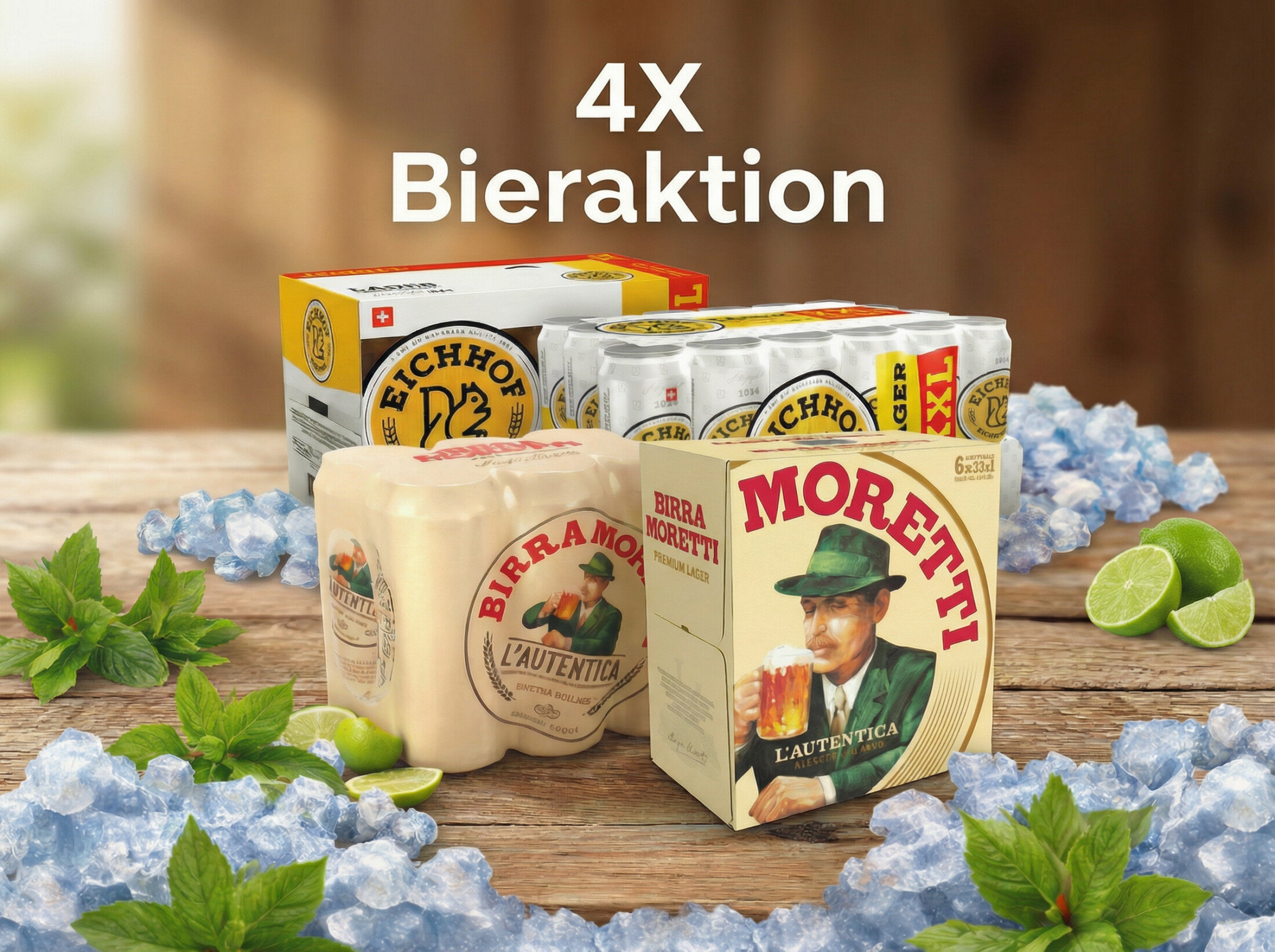 Bieraktionen Eichhof und Moretti